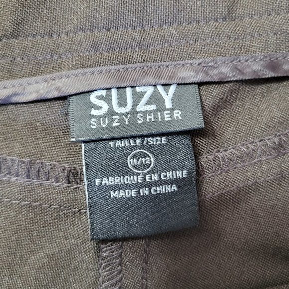 SUZY SHIER WOMEN'S DRESS FORMAL WEAR PANTS SIZE 11/12 BROWN OFFICE WEAR STYLE - Picture 6 of 11